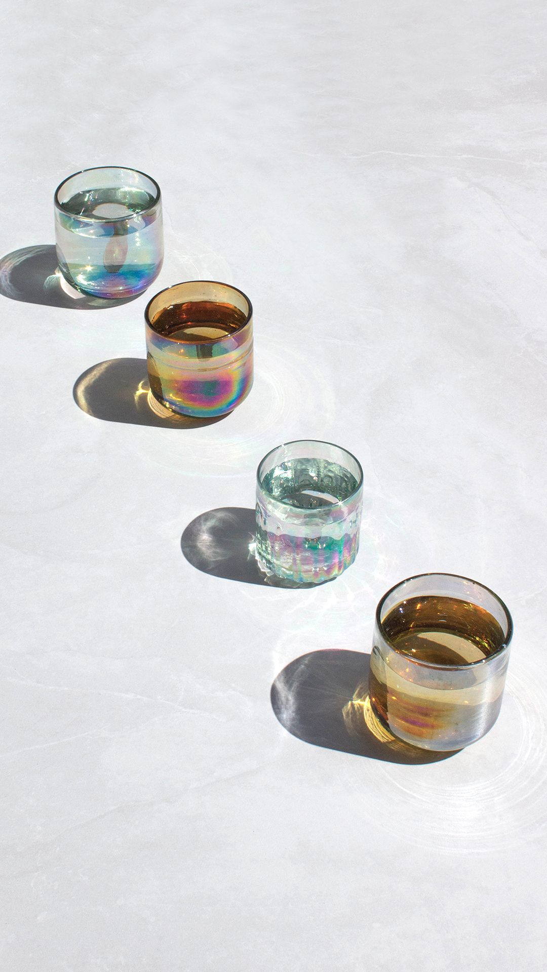 Vasos_iridiscente_Vidrio_Artesanal_Viatides